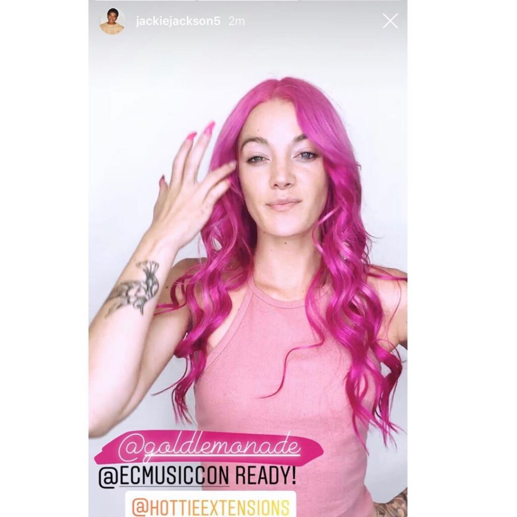Pink Tape In Hair Extensions Installed on Women in Las Vegas