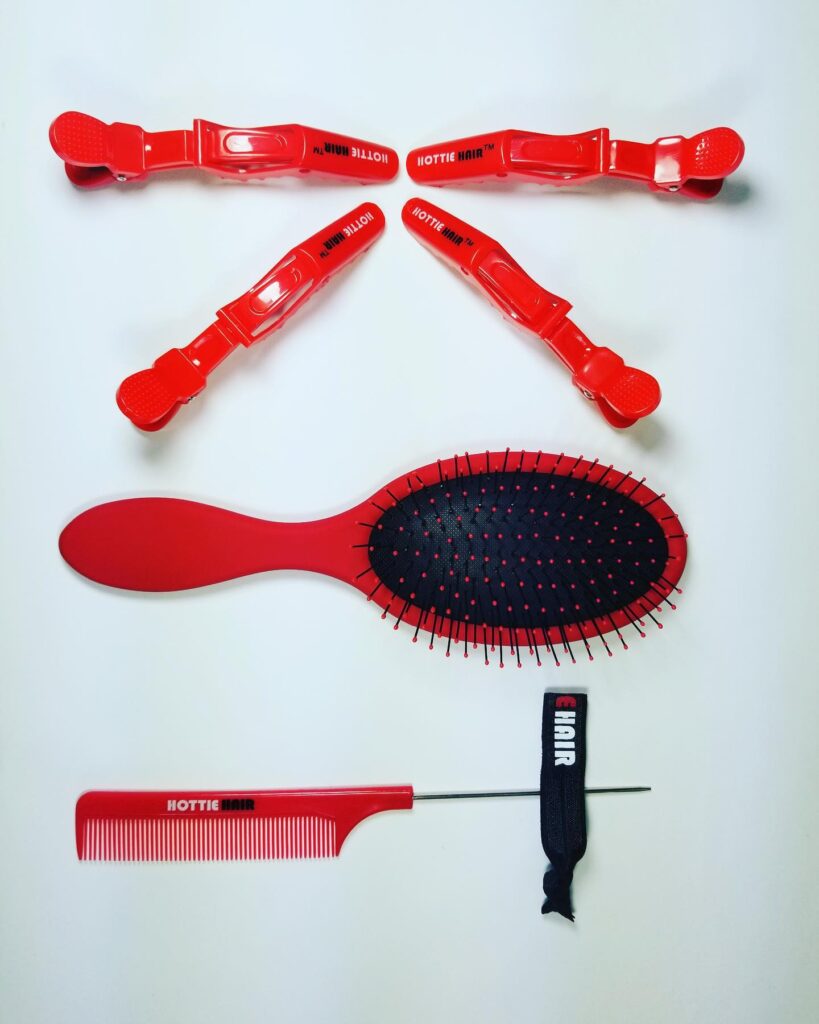 hottie hair extensions brush kit for after care and maintenance
