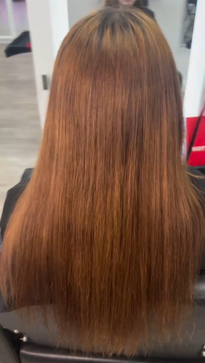 before photo of professional color service excellence hair transformation by Niko Hernandez at Hottie Hair salon Las Vegas - color service