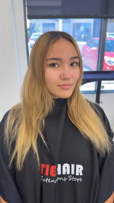 before photo of stunning color service video hair transformation by Shannon Kedra at Hottie Hair salon Las Vegas - color service