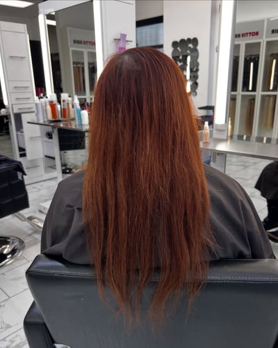 before photo of color & extensions transformation hair transformation by Miriam Perez at Hottie Hair salon Las Vegas - extensions service