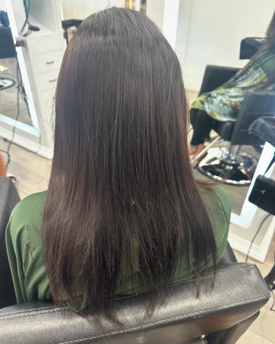 before photo of k tip hair extensions transformation hair transformation by Niko Hernandez at Hottie Hair salon Las Vegas - extensions service