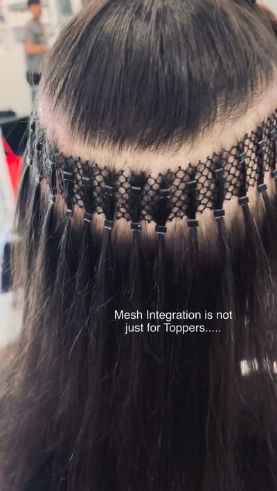 before photo of mesh integration hair loss solution for thinning areas hair transformation by Niko Hernandez at Hottie Hair salon Las Vegas - Hair Loss Solutions service