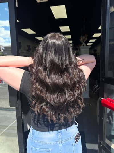 Two Row Beaded Weft Extensions with Voluminous Curls