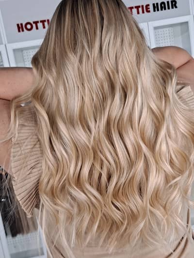 Full Blonde Transformation with Extensions for Wedding
