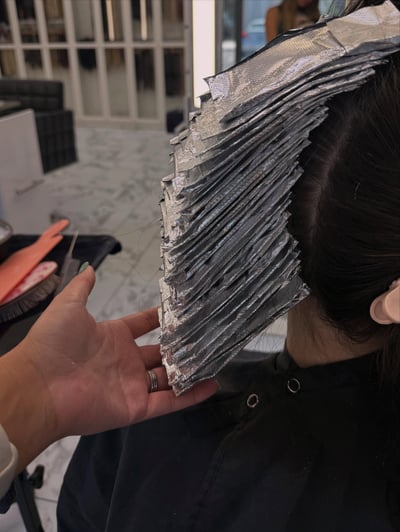 before photo of bts hair transformation process hair transformation by Professional Stylist at Hottie Hair salon Las Vegas - color service