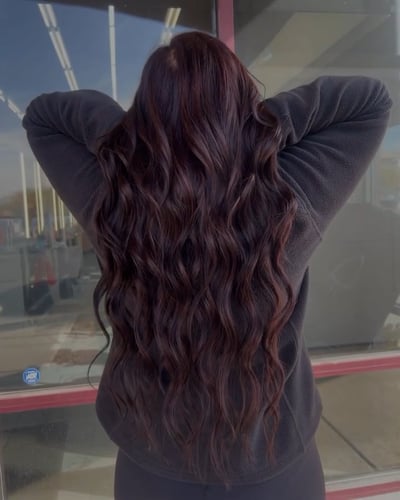 after photo of color & extensions transformation hair transformation by Miriam Perez at Hottie Hair salon Las Vegas - extensions service