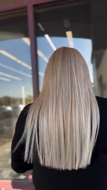 after photo of k-tip hair extensions transformation hair transformation by Lesley Martinez at Hottie Hair salon Las Vegas - extensions service