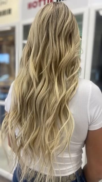 after photo of 22-inch virgin itip extensions transformation hair transformation by Jamie Montano at Hottie Hair salon Las Vegas - extensions service