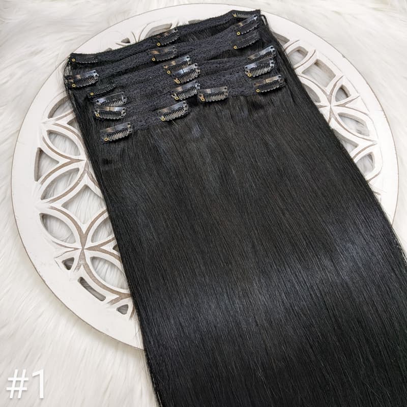 20" Russian Remy Clip In Hair Extensions 160g – Try On Free Las Vegas — R#1