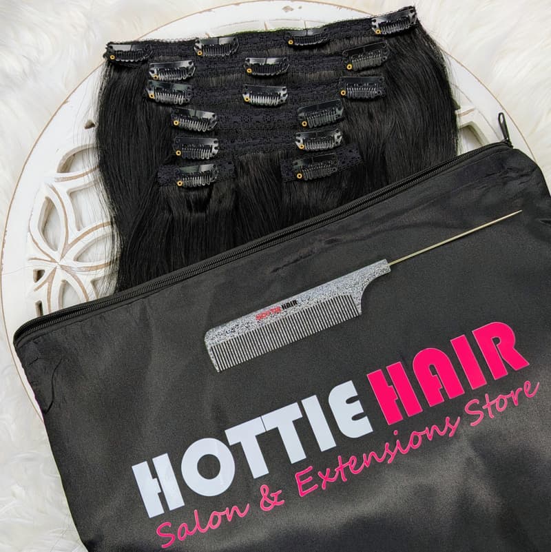 18" Indian Remy Clip In Hair Extensions 120g – Try On Free Las Vegas — #1 Jet Black