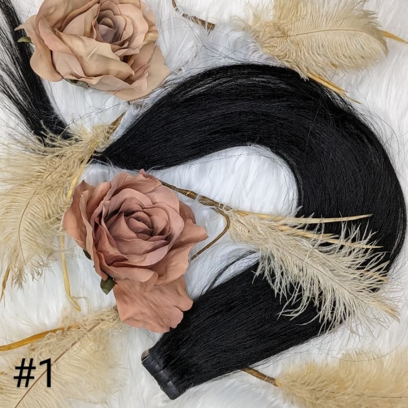 18" Russian Virgin Tape In Extensions — #1 - Jet Black
