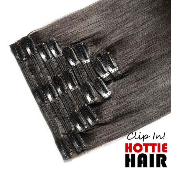 Clip In Hair Extensions 01B 03 Natural Black.fw