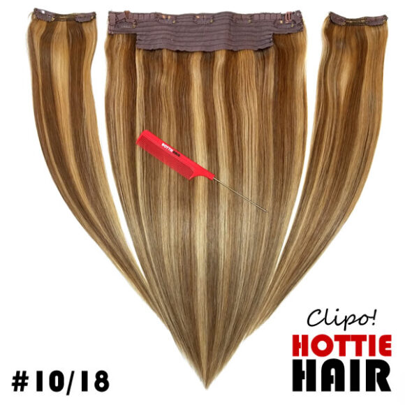 Clipo Hair Extensions Front Full 10 18 halo clip in
