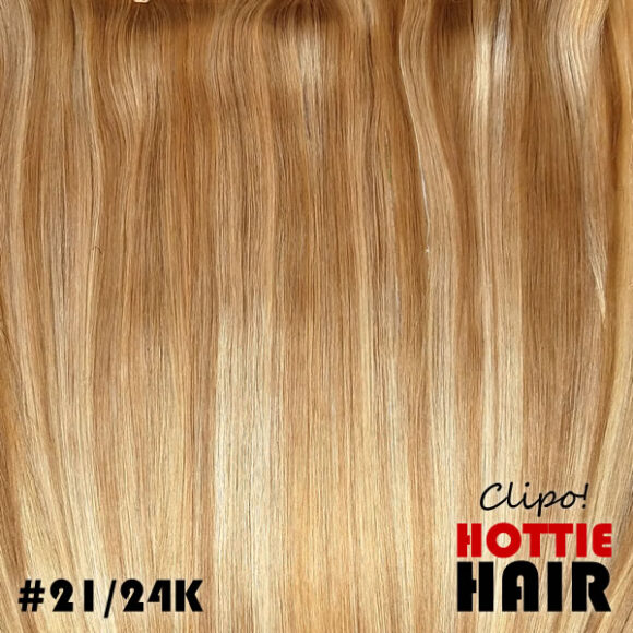Clipo Hair Extensions Swatch 21 24K halo clip in