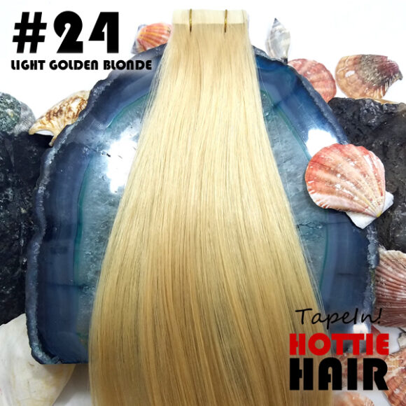 Tape In Hair Extensions Light Golden Blonde Swatch 24.fw