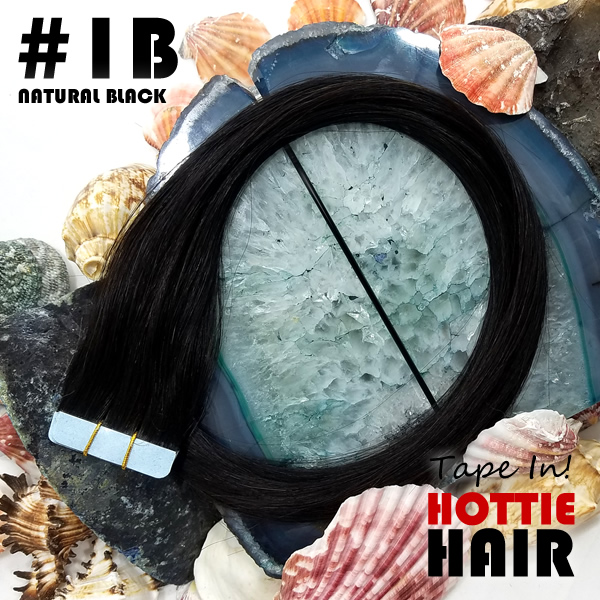 Tape In Hair Extensions Natural Black Rock Top 01B.fw