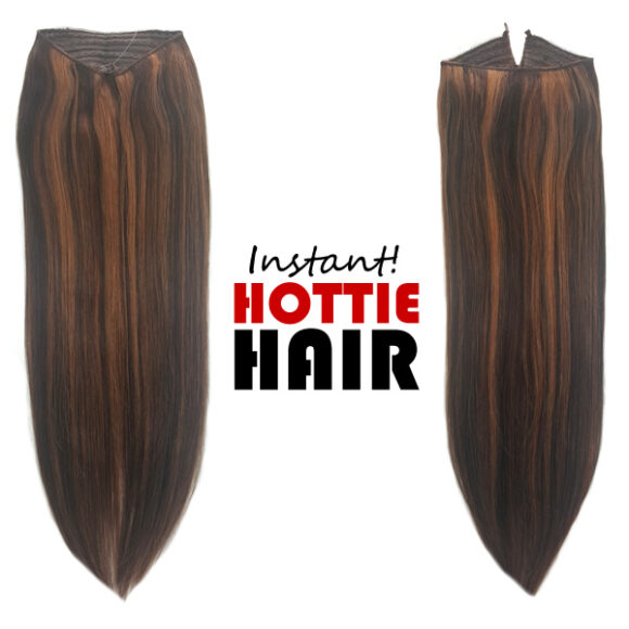 Halo Hair Extensions Front Back Dark Brown Light Warm Brown Mix P 02 06