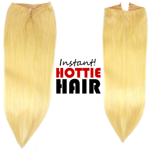 Halo Hair Extensions Front Back Light Blonde 613