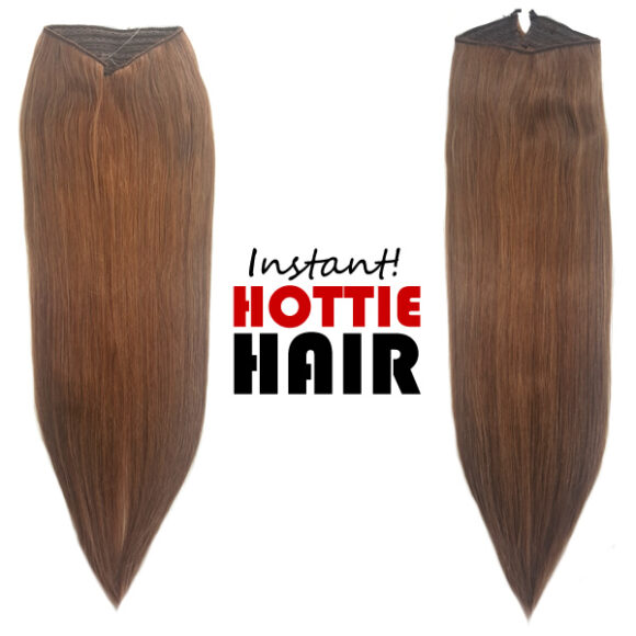 Halo Hair Extensions Front Back Light Natural Brown 07A