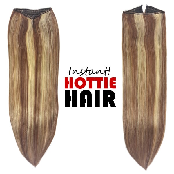 Light Natural Brown Golden Ash Blonde Mix Halo Extensions Design