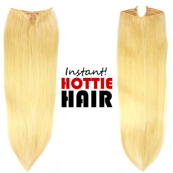 Halo Hair Extensions Front Back Lightest Blonde 60