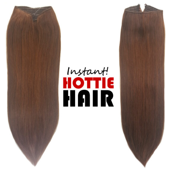 Halo Hair Extensions Front Back Medium Chocolate Brown 04