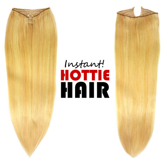 Halo Hair Extensions Front Back Medium Golden Blonde Golden Ash Blonde Mix P 20 24