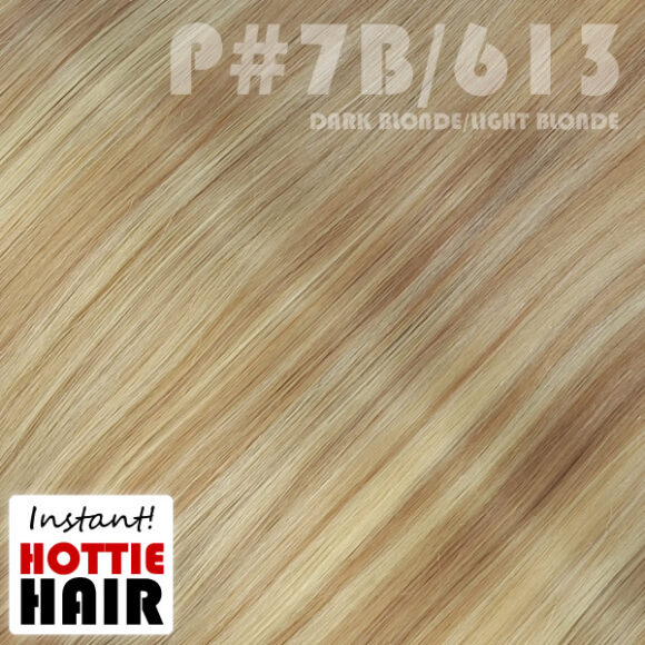 Halo Hair Extensions Swatch Dark Blonde Light Blonde Mix P 07B 613