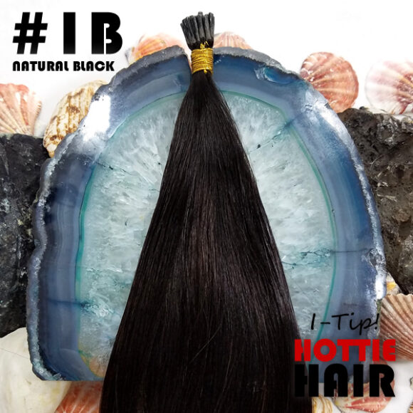 I Tip Hair Extensions Natural Black Swatch 01B.fw