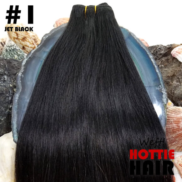 Weft Hair Extensions Jet Black Swatch 01.fw
