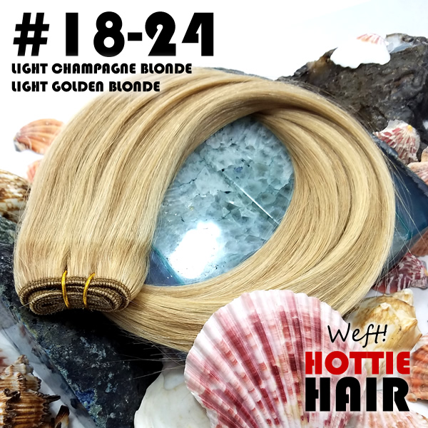 Weft Hair Extensions Light Champagne Blonde Light Golden Blonde Rock 18 24.fw