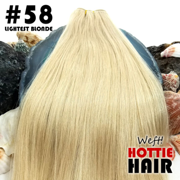Weft Hair Extensions Lightest Blonde Swatch 58.fw