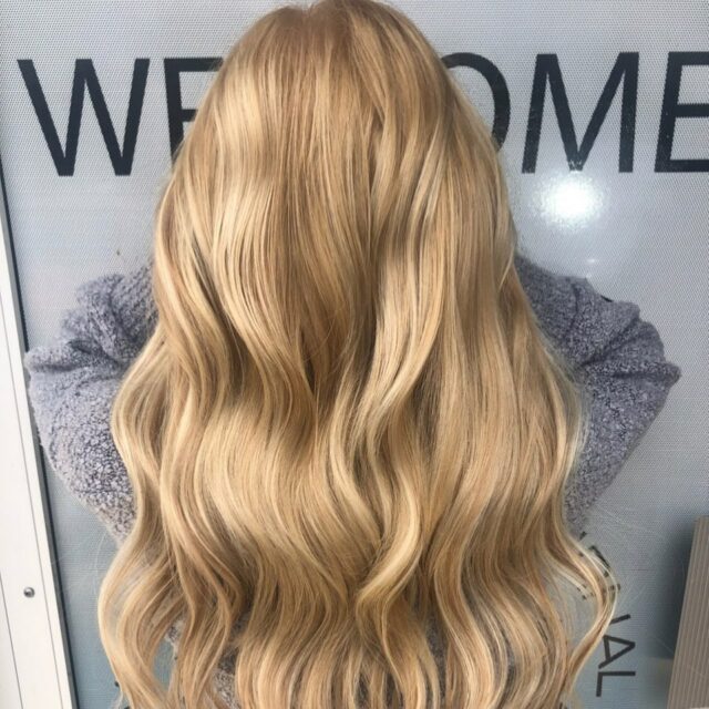 blonde extensions with blonde roots