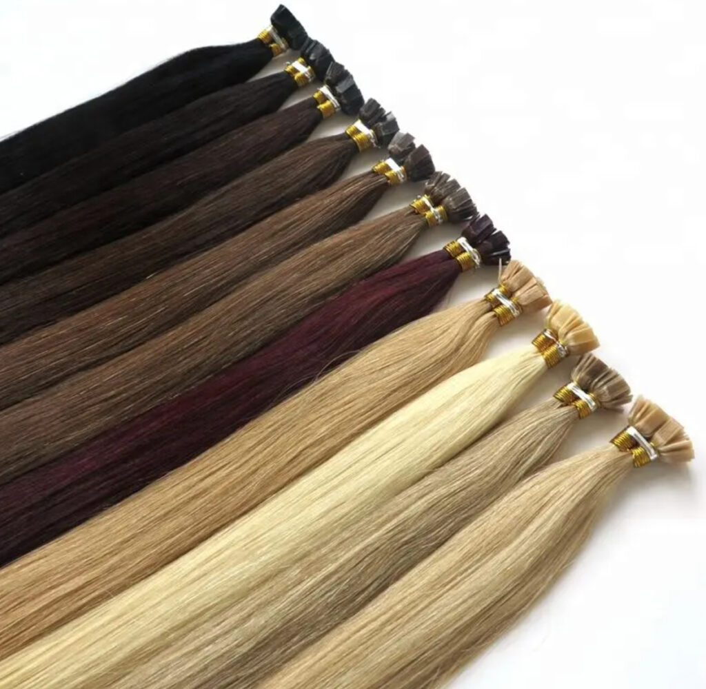 Bundles of Fusion Hair Extensions in Variety of Colors From Black to Brown To Blonde