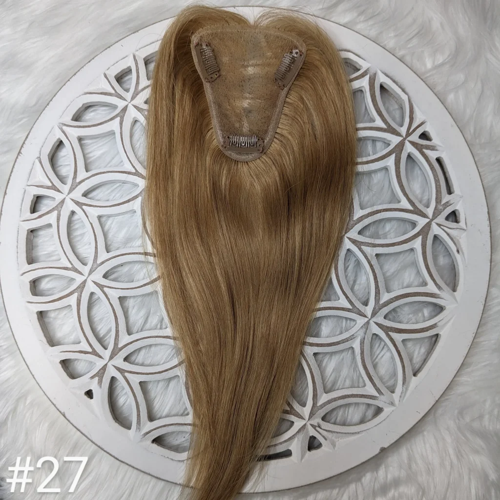 Clip In Topper in Warm Dark Blonde Color